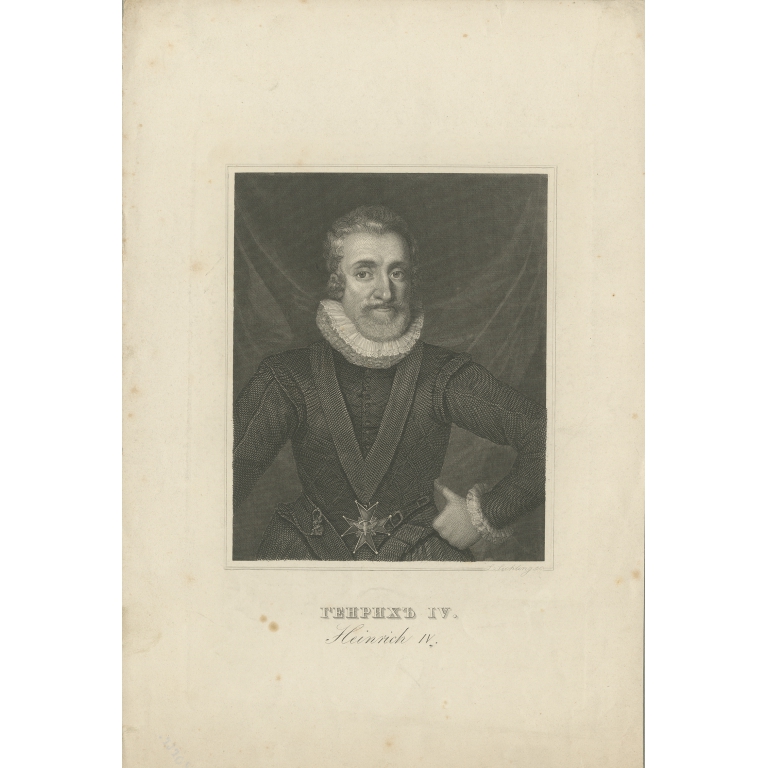 Antique Portrait of Henry IV of France by Sichling (c.1850)