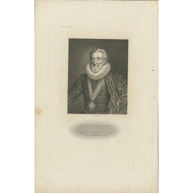 Antique Portrait of Henry IV of France by Sichling (c.1850)