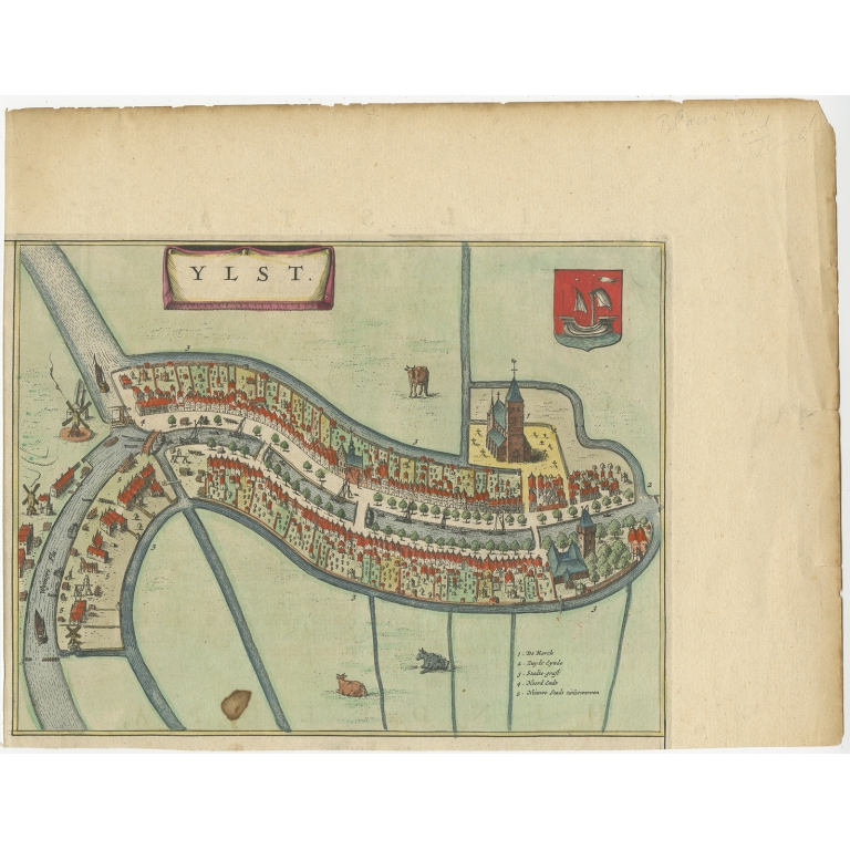 Antique Map of IJlst by Blaeu (1649)