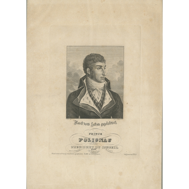 Antique Portrait of Jules de Polignac (c.1830)