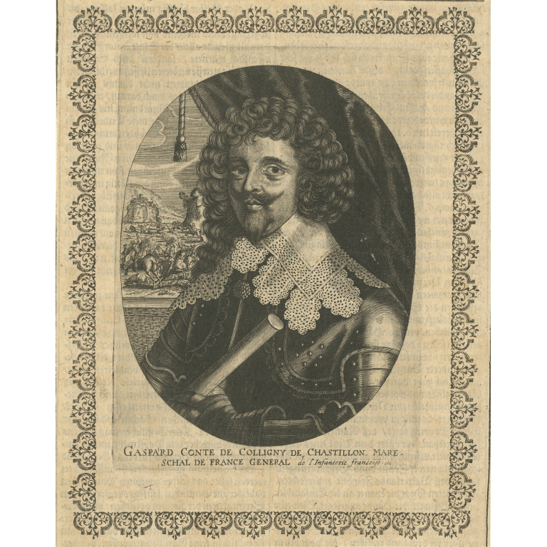 Antique Portrait of Gaspard III de Coligny (c.1643)