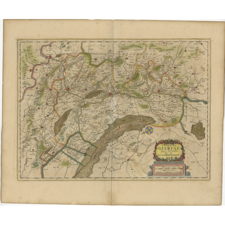 Antique Map of the Region of Roermond by Janssonius (c.1650)