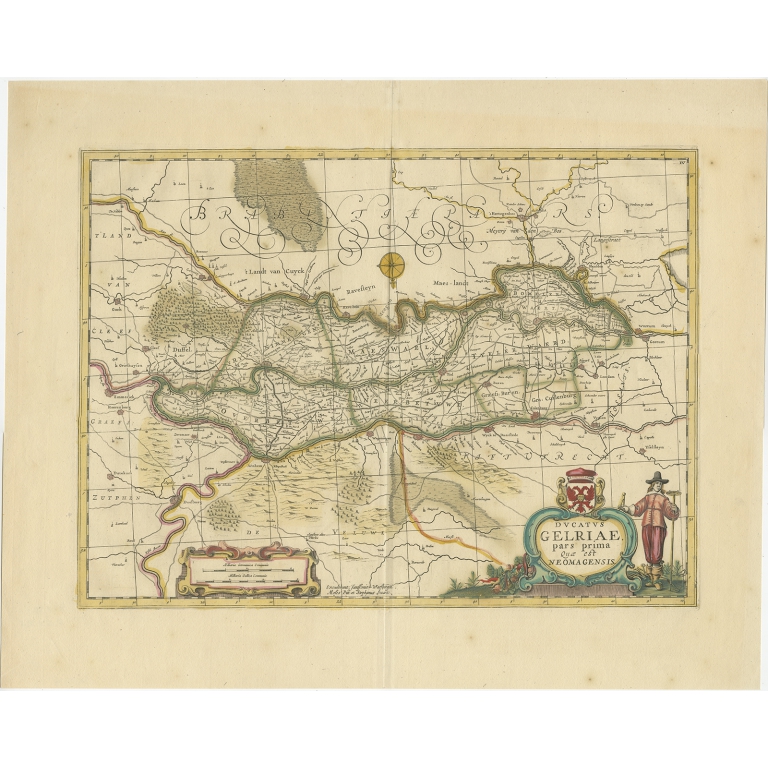 Antique Map of the region of Zutphen by Pitt (1683)
