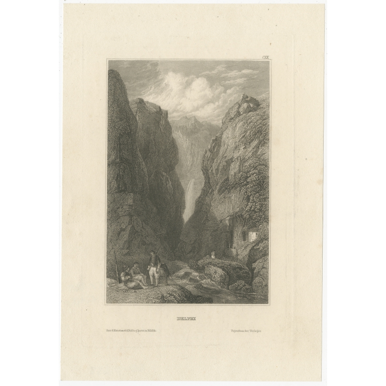 Antique Print of Delphi by Meyer (1837)