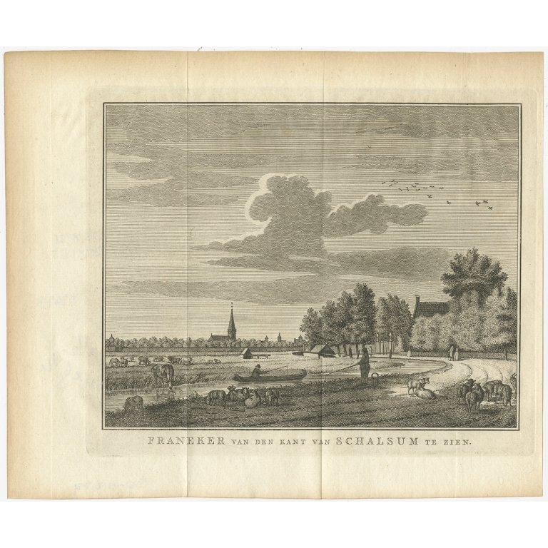 Antique Print of Franeker by Schouten (1786)