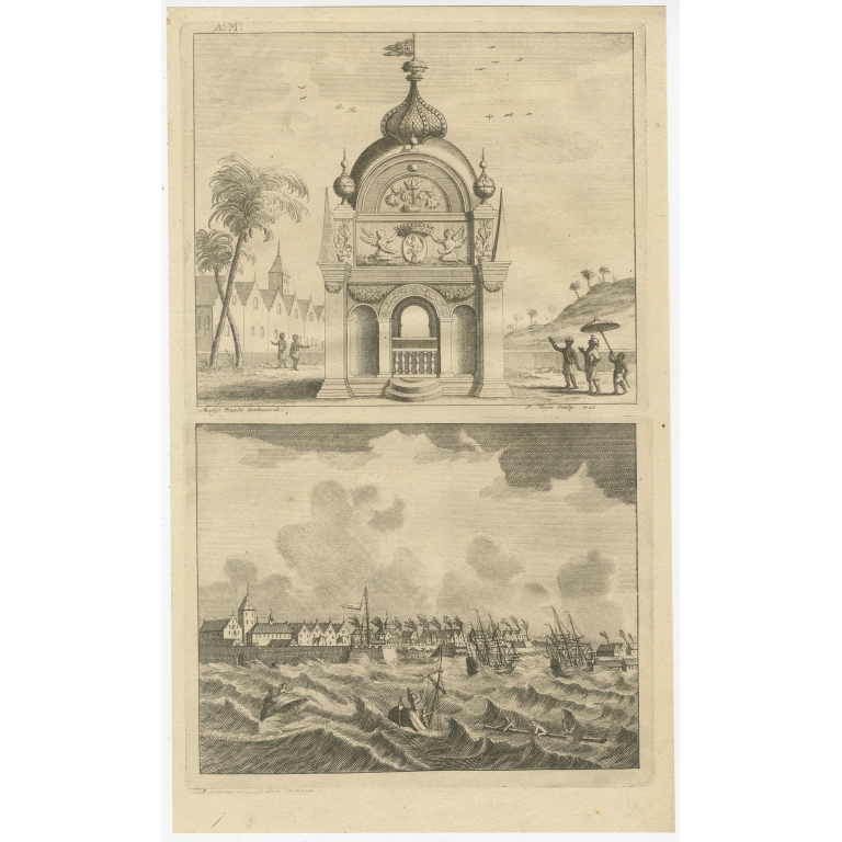 Antique Print of the Coromandel Coast by Valentijn (1726)