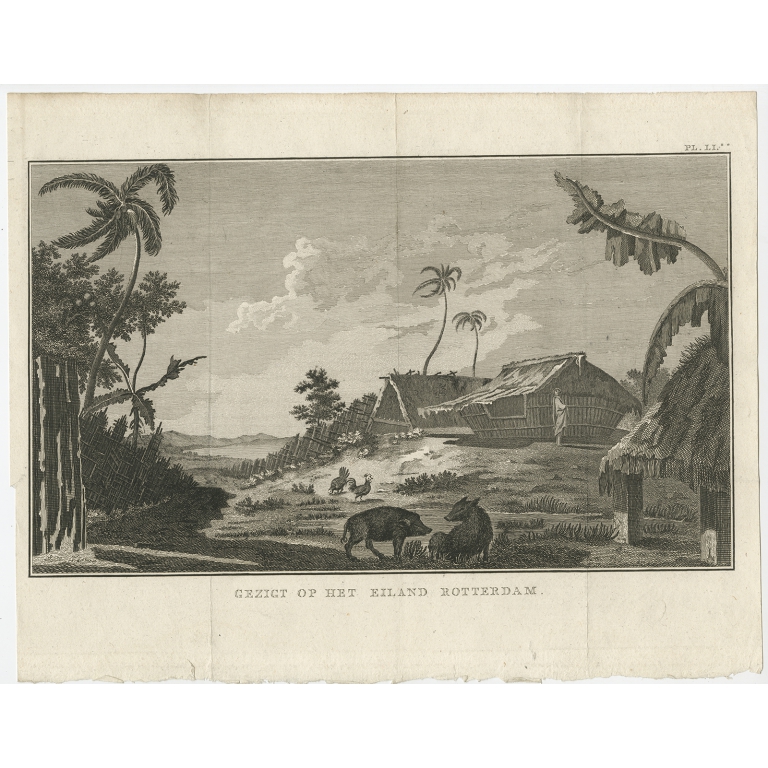 Antique Print of Rotterdam Island by Cook (c.1800)
