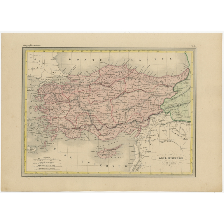 Antique Map of Asia Minor by Malte-Brun (1847)