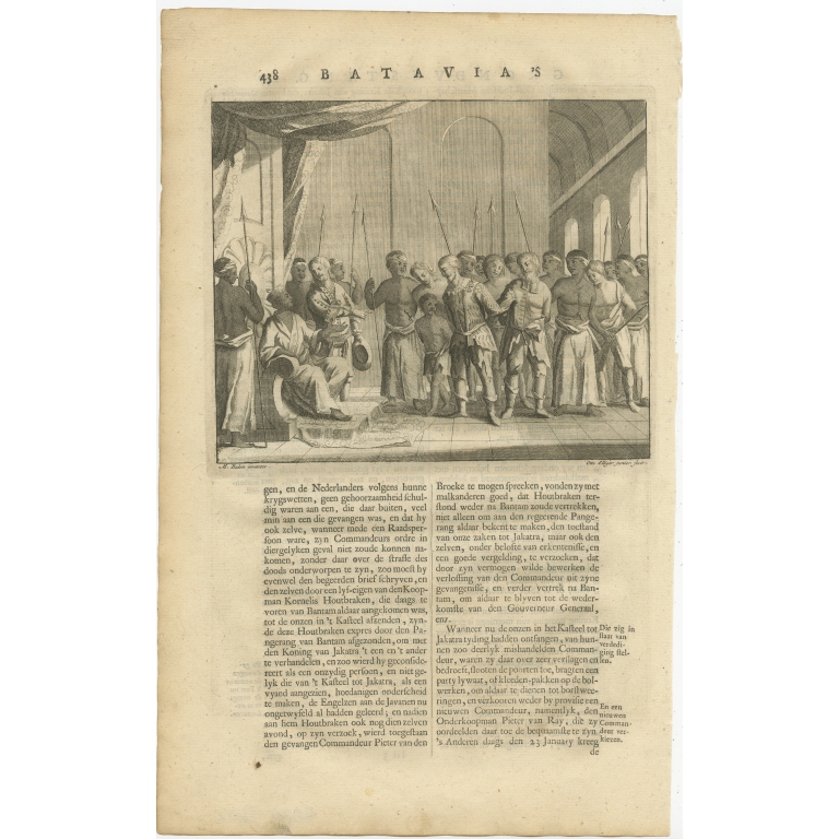 Antique Print of captured Dutch Colonists by Valentijn (1726)