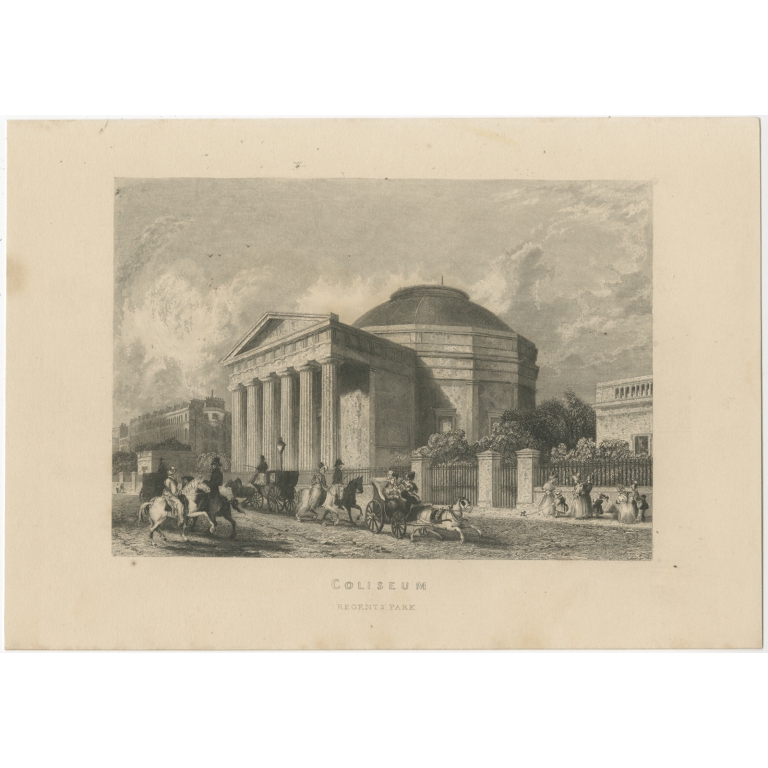 Antique Print of the London Colosseum (c.1840)