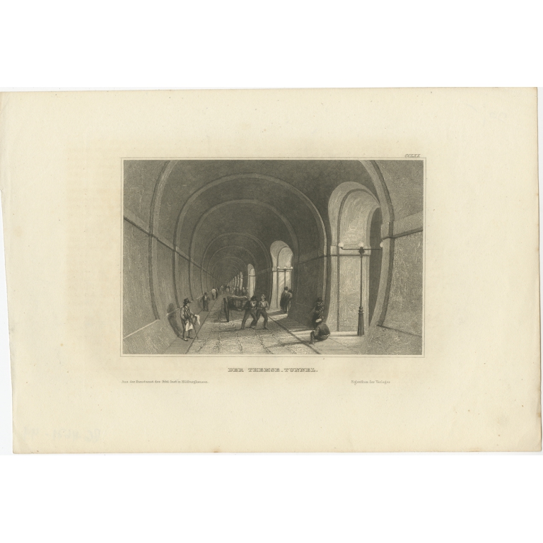 Antique Print of the Thames Tunnel by Meyer (1839)
