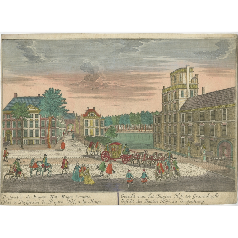 Antique Print of The Hague by Probst (c.1760)