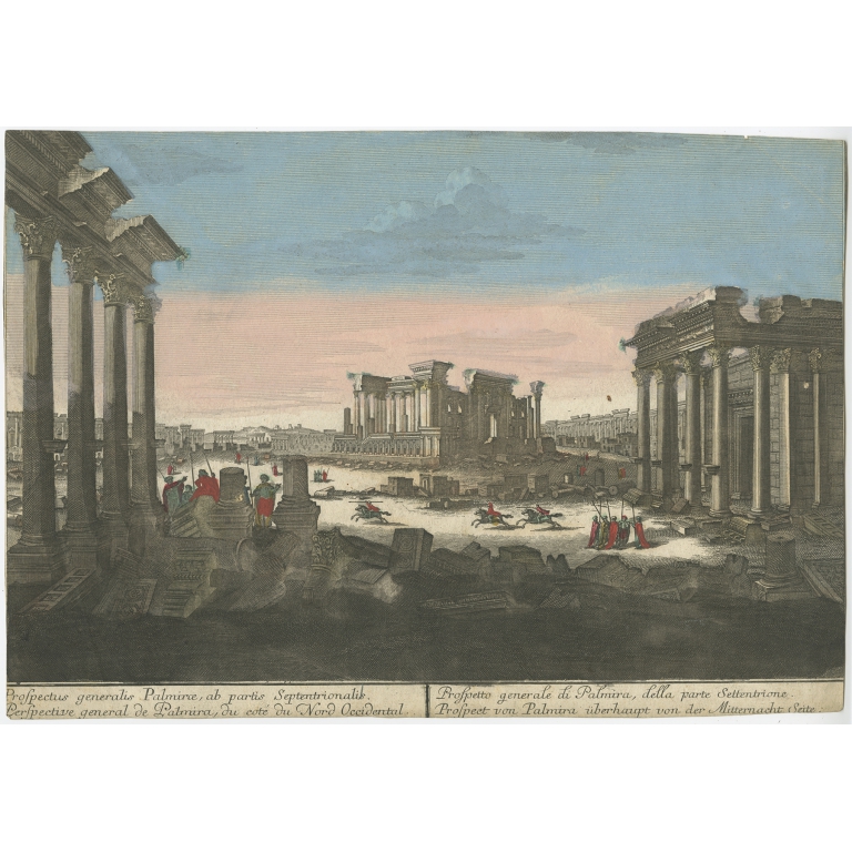 Antique Print of the Ruins of Palmyra by Probst (c.1770)