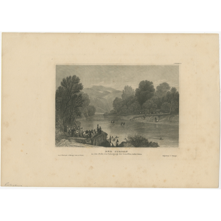 Antique Print of the Jordan River by Meyer (1837)