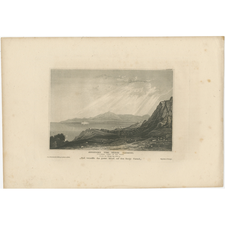 Antique Print of Mount Carmel by Meyer (1837)