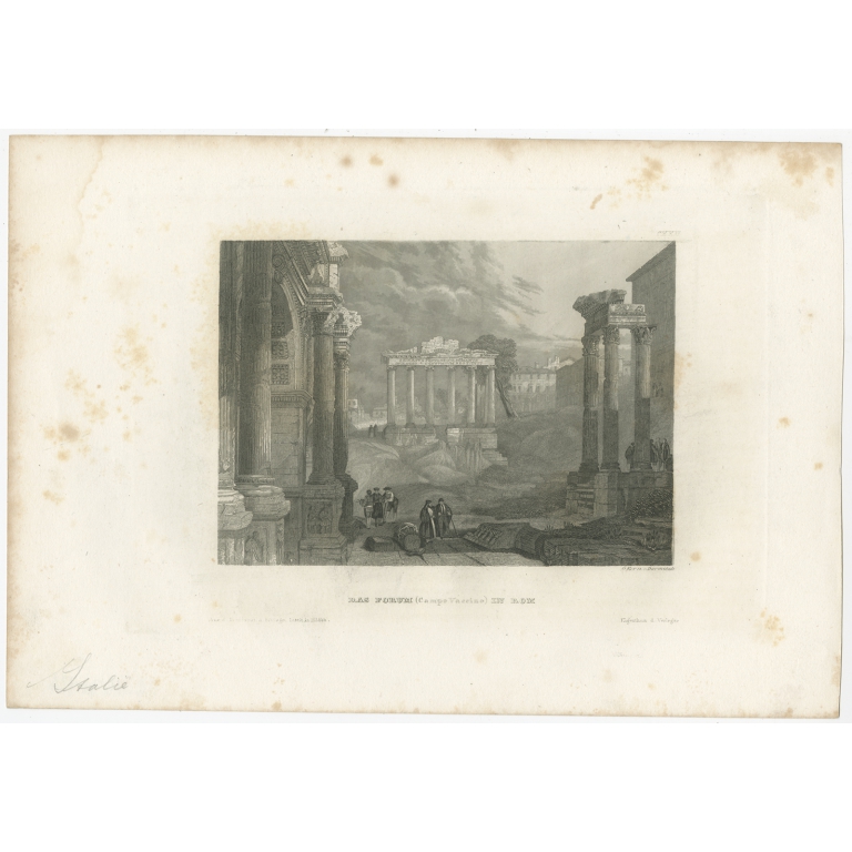 Antique Print of the Roman Forum by Meyer (1836)