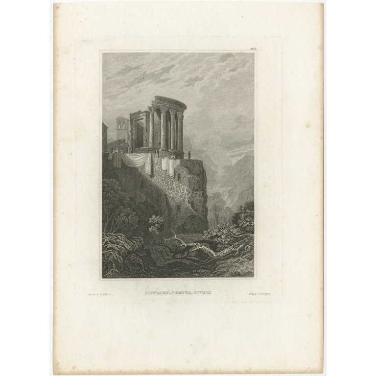 Antique Print of the Temple of the Sibyl by Meyer (1837)