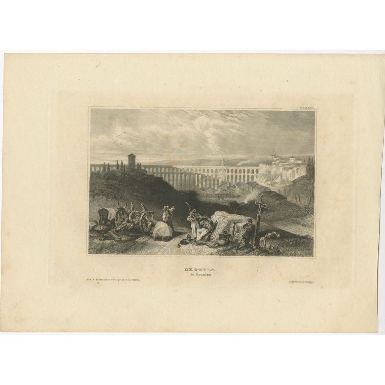 Antique Print of Segovia by Meyer (1838)