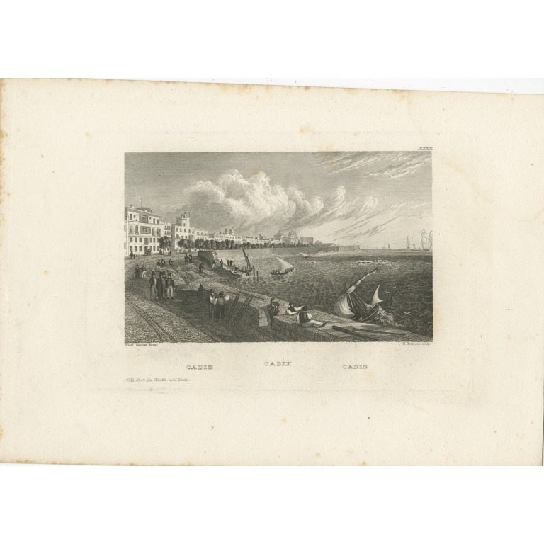 Antique Print of Cádiz by Meyer (1837)