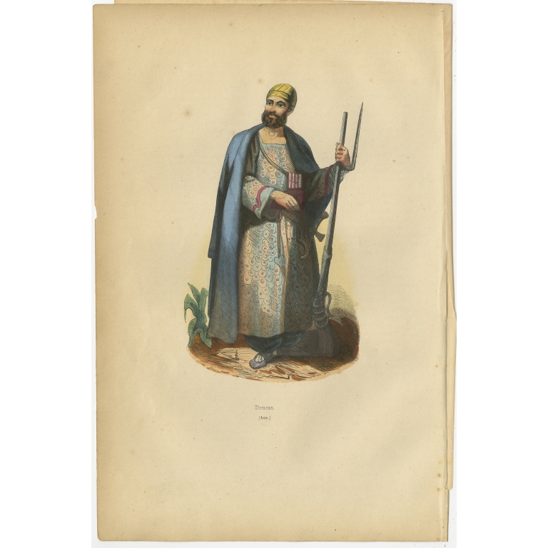 Antique Print of an Arabian Man by Wahlen (1843)