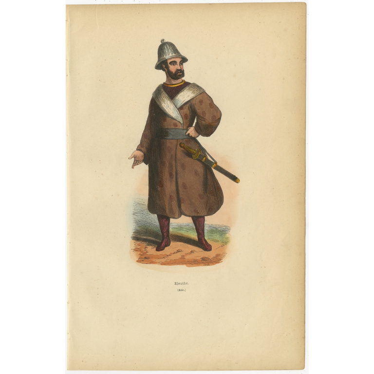 Antique Print of an Eleuth Man by Wahlen (1843)