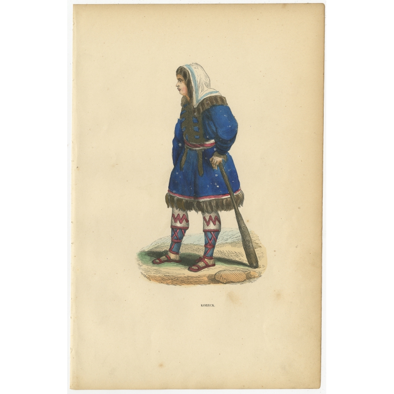 Antique Print of a Koryak by Wahlen (1843)