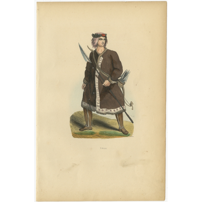 Antique Print of a Yakut by Wahlen (1843)