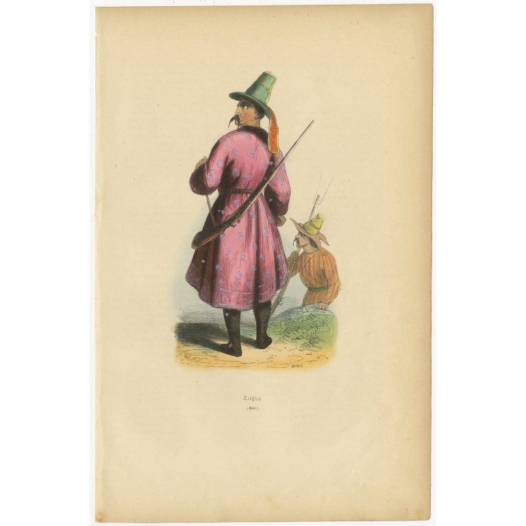 Antique Print of a Kyrgyz Man by Wahlen (1843)