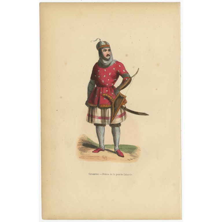 Antique Print of a Kyrgyz Soldier by Wahlen (1843)