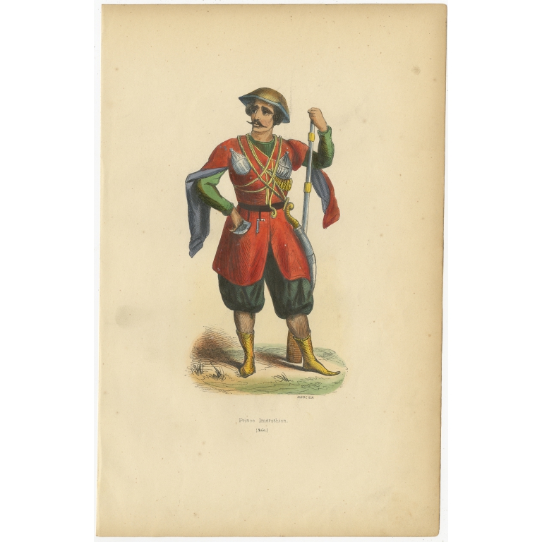 Antique Print of a Prince from Imereti by Wahlen (1843)