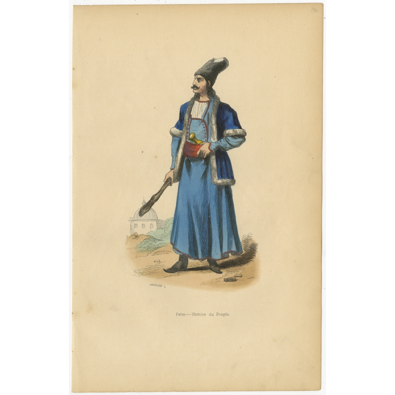 Antique Print of a Persian Man by Wahlen (1843)