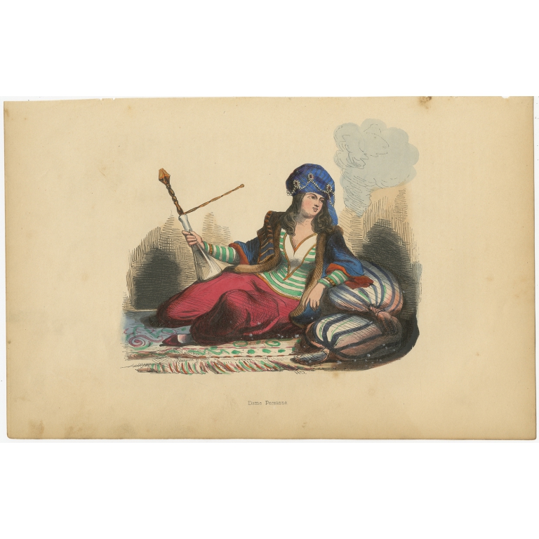Antique Print of a Persian Lady by Wahlen (1843)