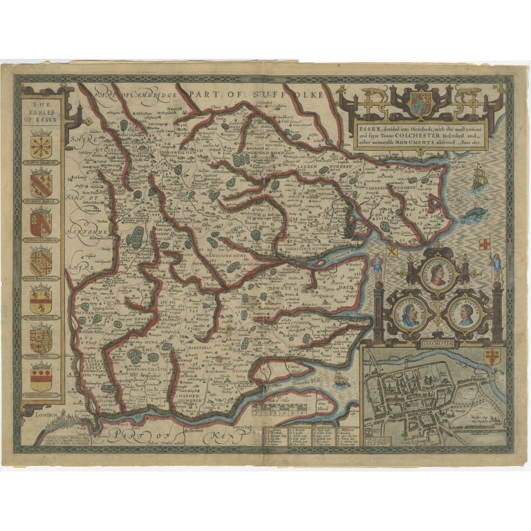 Antique Map of Essex by Speed (1627)