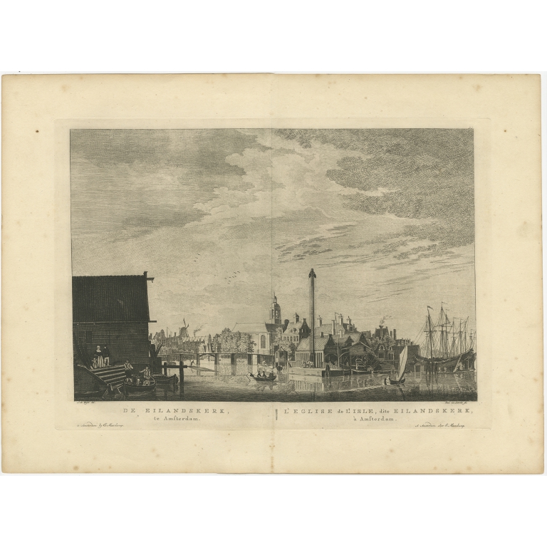 Antique Print of the 'Eilandskerk' in Amsterdam by Maaskamp (1805)