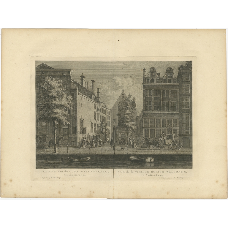 Antique Print of the 'Oude Walenkerk' in Amsterdam by Maaskamp (1805)
