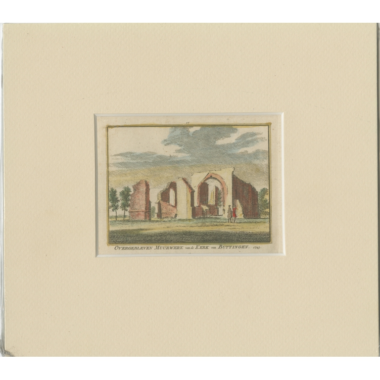 Antique Print of the Ruins of the Church of Buttinge by Spilman (c.1750)