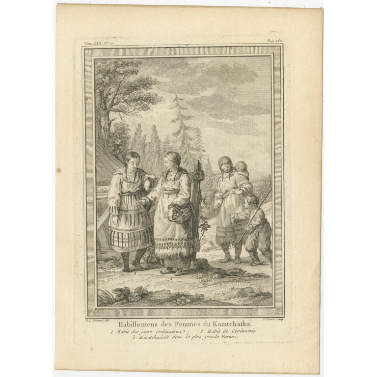 Antique Print of Kamtchadal Women by Prévost (1770)
