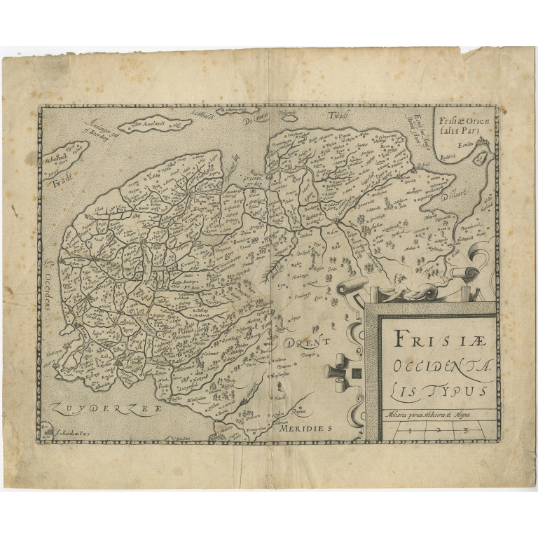 Antique Map of Friesland by Guicciardini (1609)
