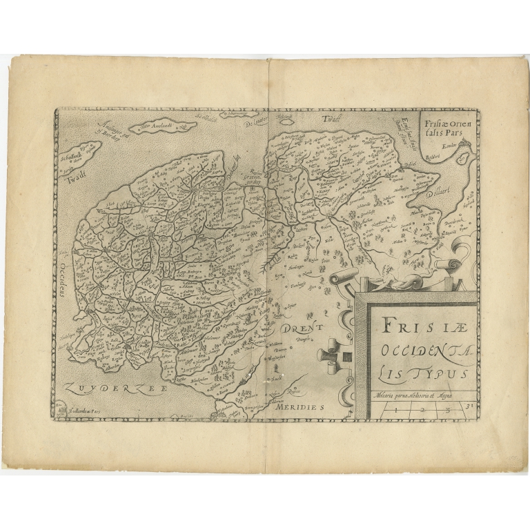 Antique Map of Friesland by Guicciardini (1612)