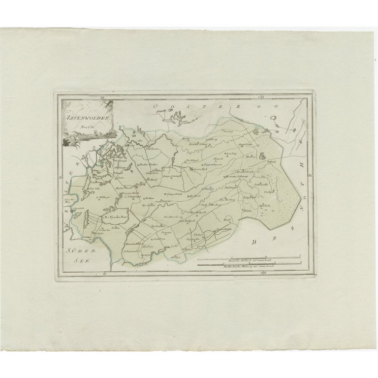 Antique Map of Zevenwolden by Von Reilly (1791)