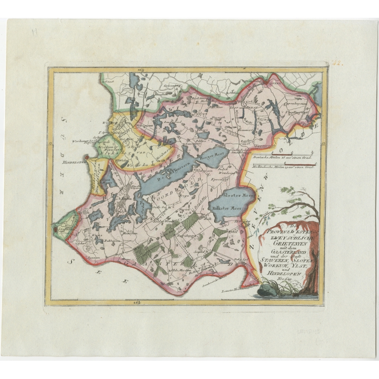 Antique Map of the Region of Gaasterland by Von Reilly (1791)