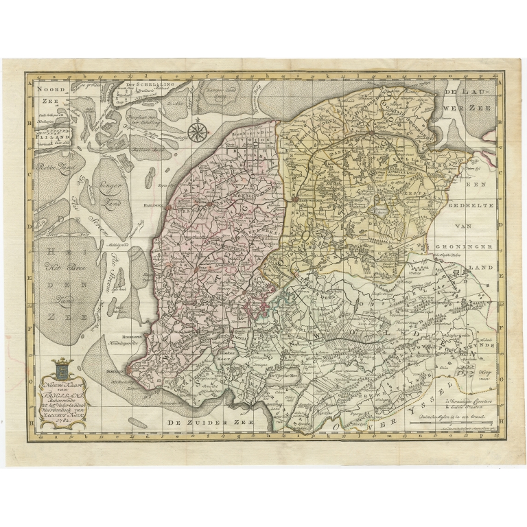 Antique Map of Friesland by Van Krevelt (1787)