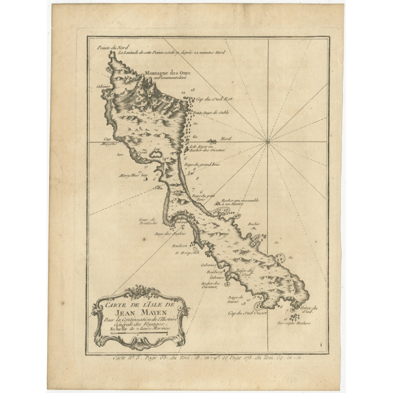 Antique Map of the island of Jan Mayen by Prévost (1768)