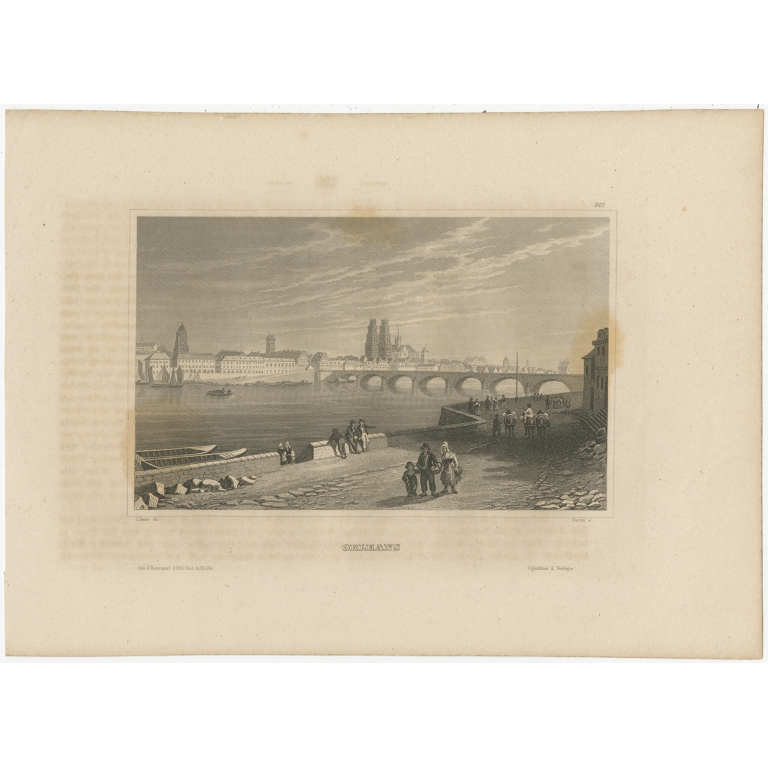 Antique Print of the city of Orléans by Meyer (1848)