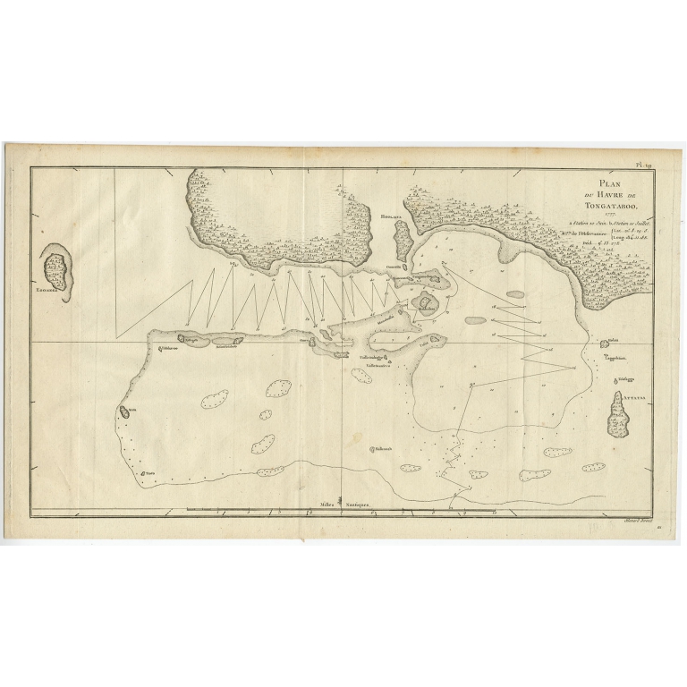 Antique Map of the Northern Coast of Tongatapu by Benard (c.1785)