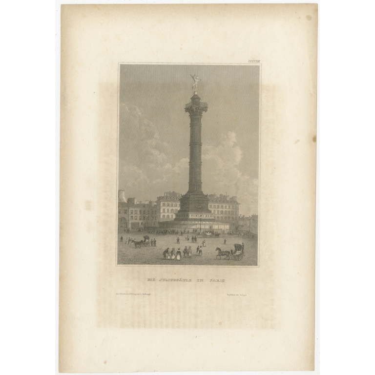 Antique Print of the July Column in Paris by Meyer (1841)