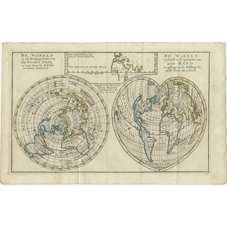 Antique Map of the World with California as an Island by Keizer & De Lat (1788)