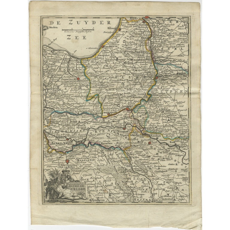 Antique Map of the Duchy of Gelderland by Keizer & De Lat (1788)