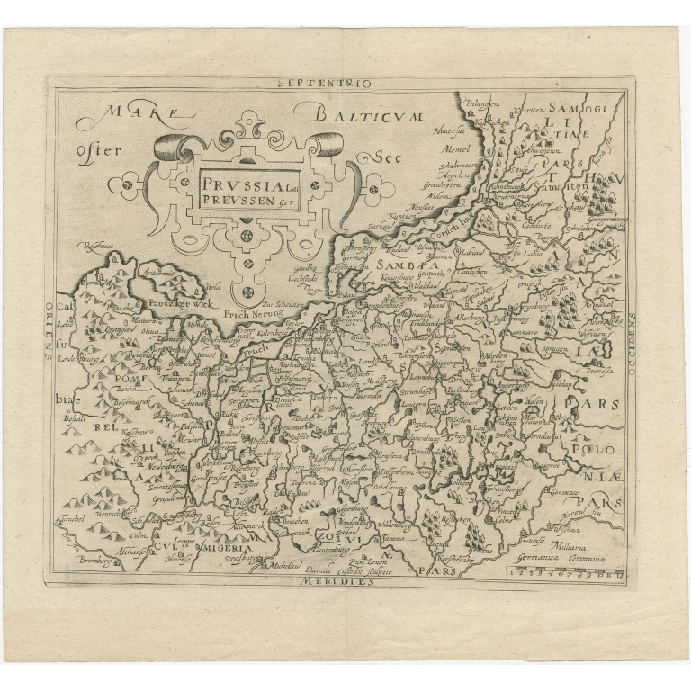 Antique Map of Prussia by Custodis (c.1630)
