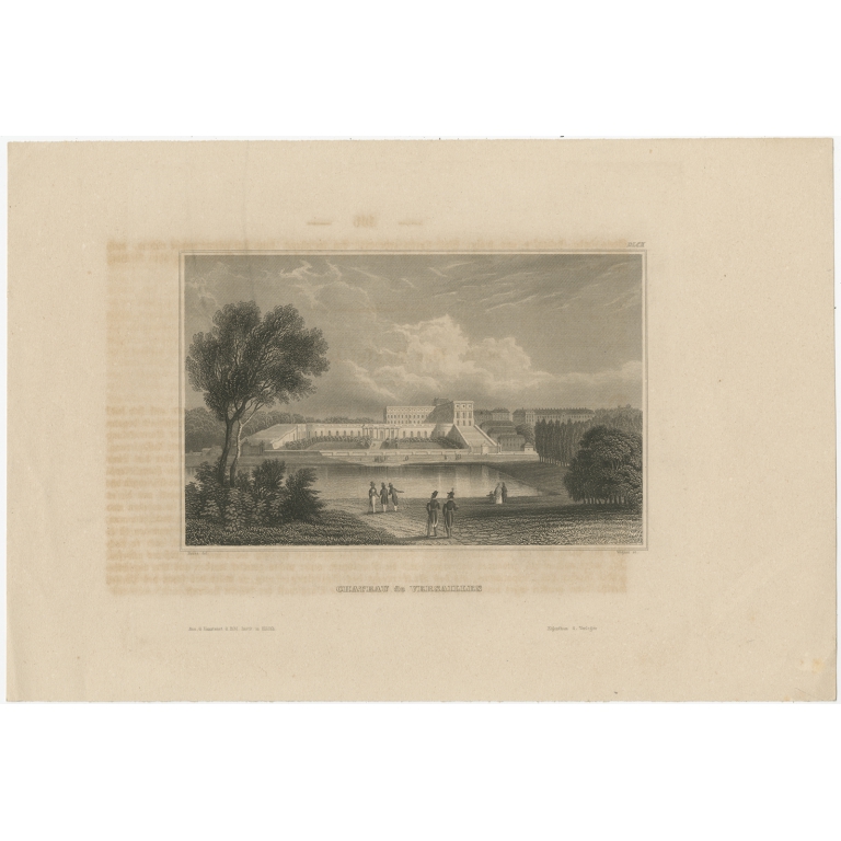 Antique Print of the Palace of Versailles by Meyer (1848)